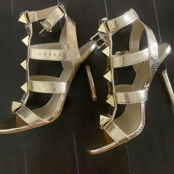 Michael Kors Gold Studded Heels - Picture 3 of 11